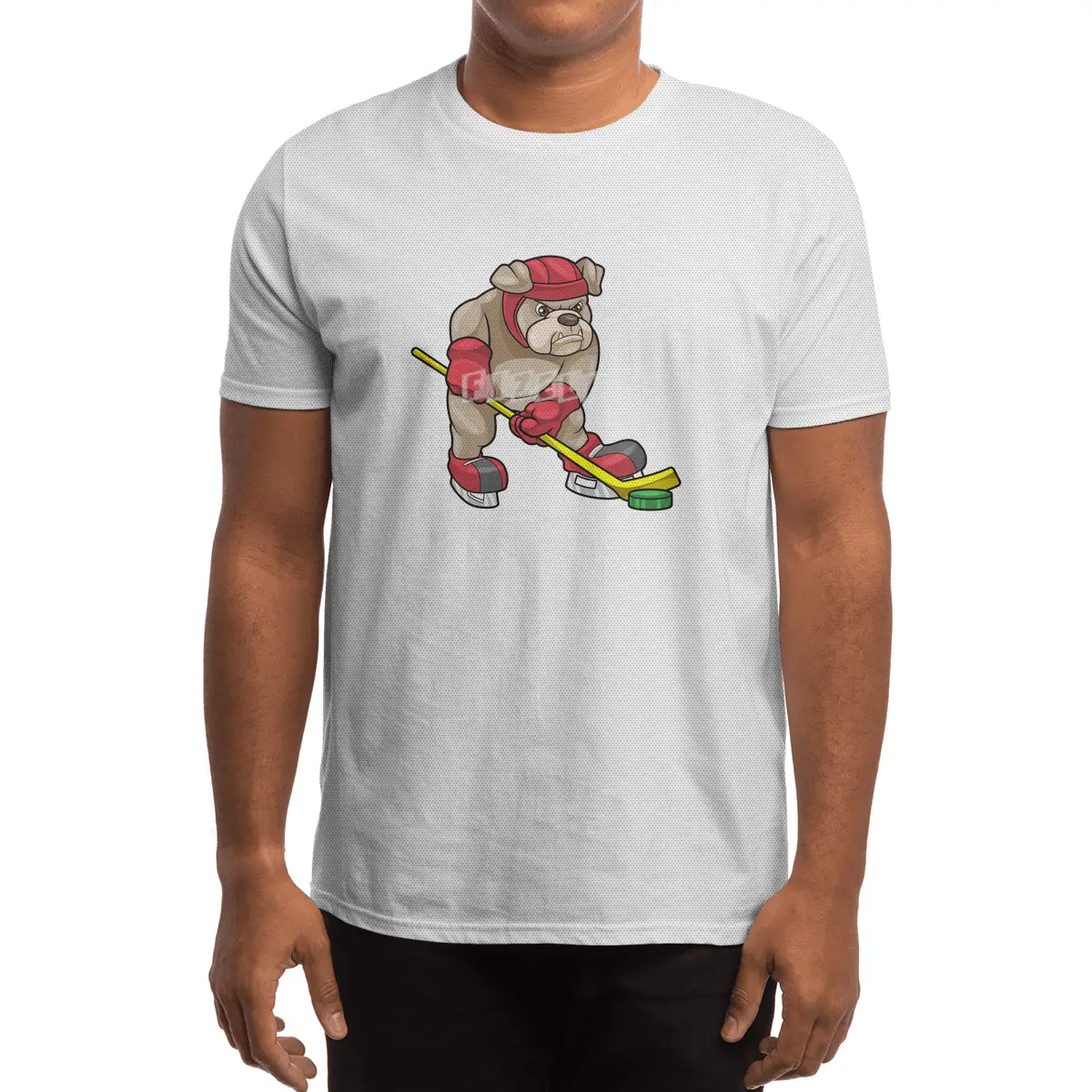 Bulldog at Ice hockey with Ice hockey stick Spor T-Shirt