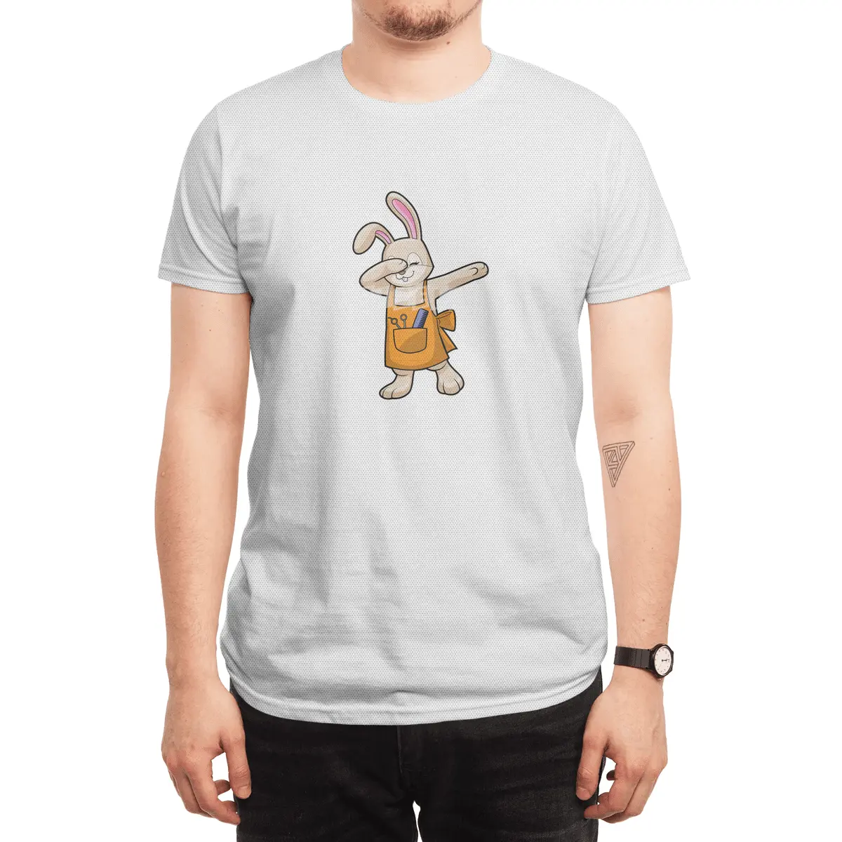 Bunny as Hairdresser with Comb & Scissors Spor T-Shirt