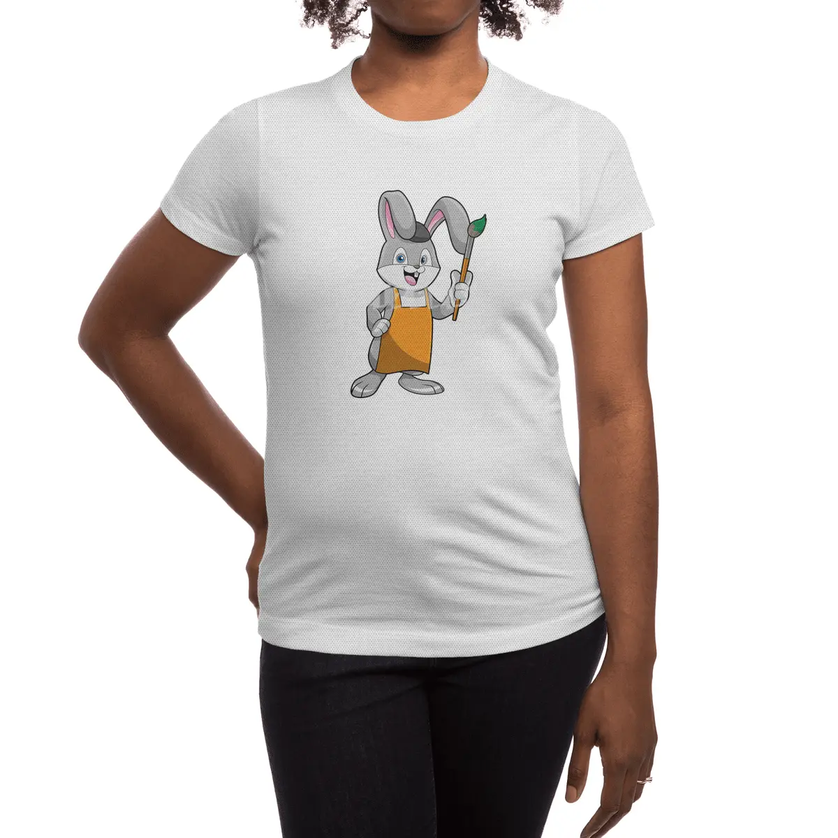 Bunny as Painter with Paint brush Spor T-Shirt