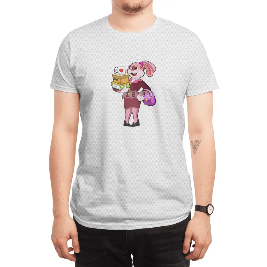 Bunny as Secretary with Cup Books & Carton Spor T-Shirt