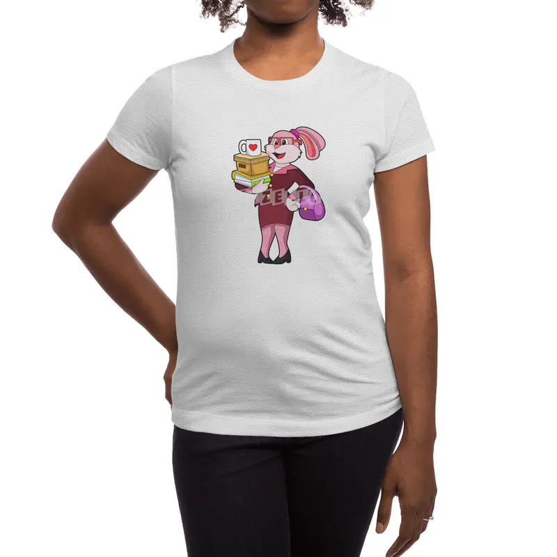 Bunny as Secretary with Cup Books & Carton Spor T-Shirt
