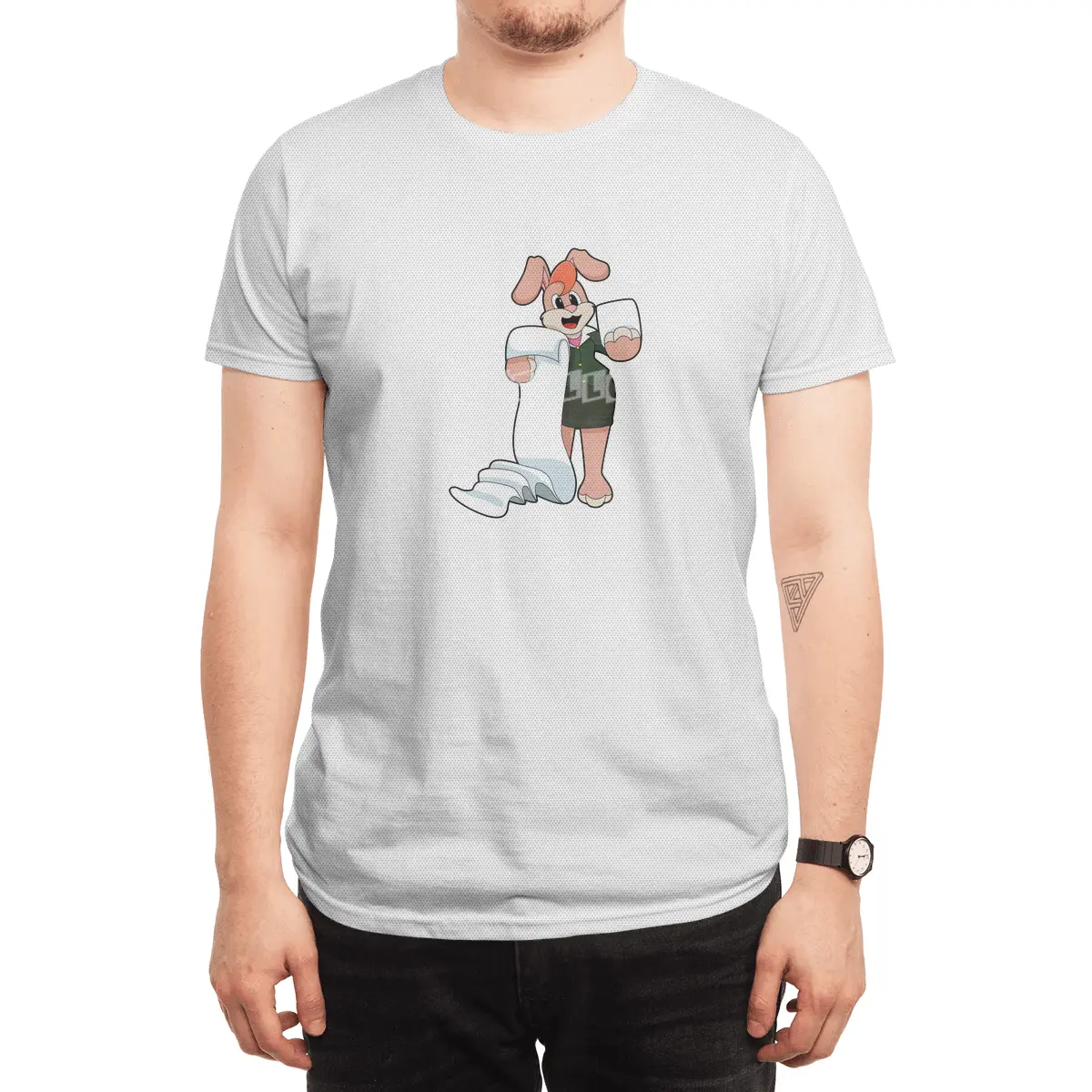 Bunny as Secretary with Paper Spor T-Shirt