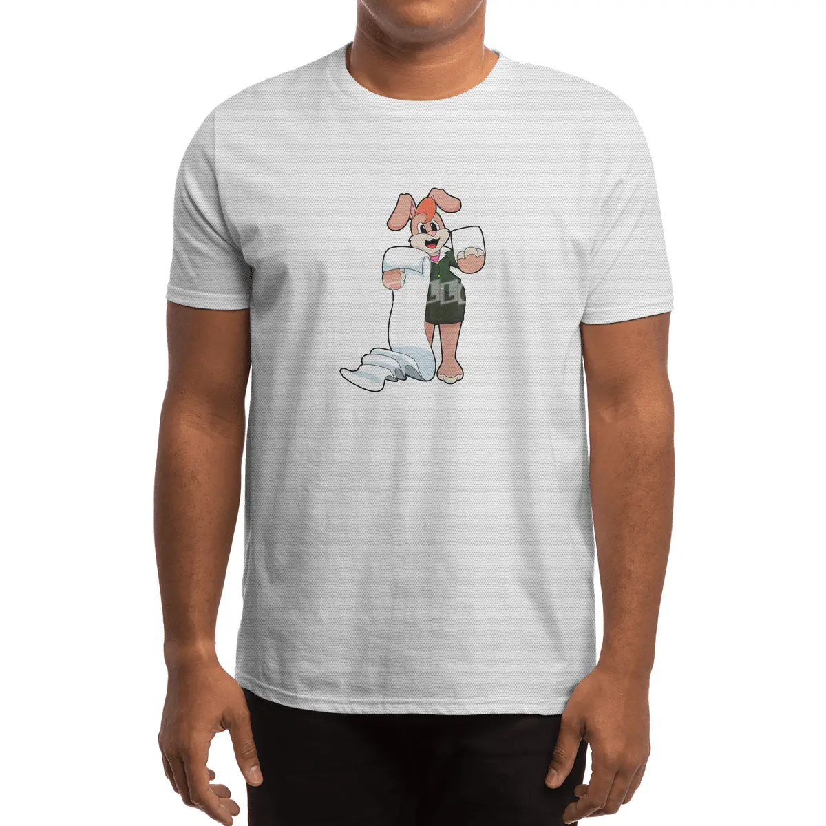 Bunny as Secretary with Paper Spor T-Shirt