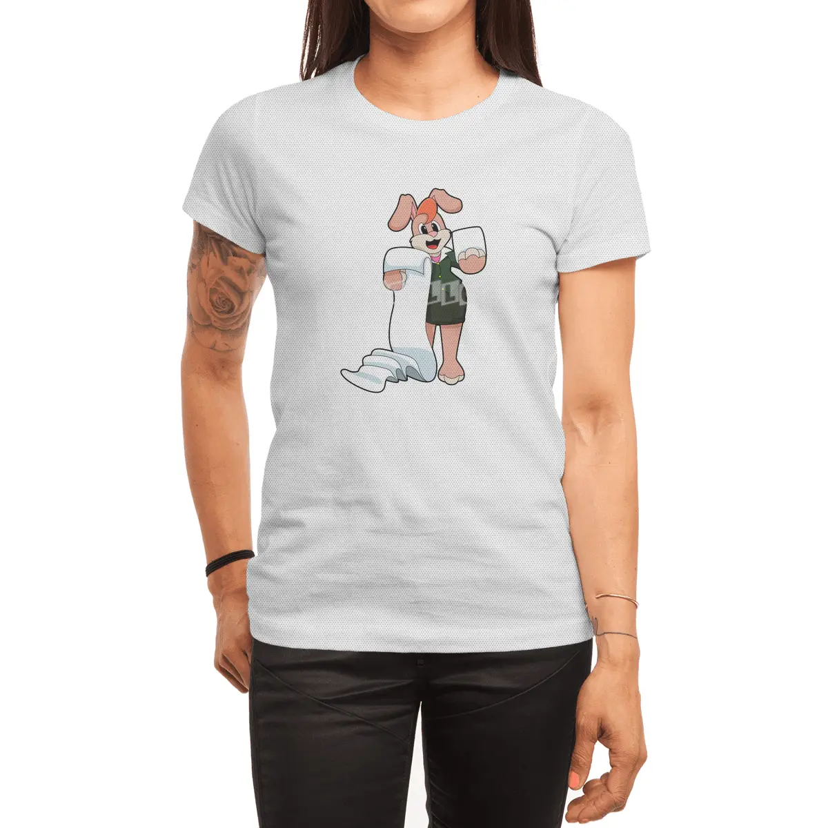 Bunny as Secretary with Paper Spor T-Shirt