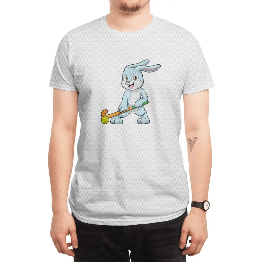 Bunny at Field hockey with Hockey stick Spor T-Shirt