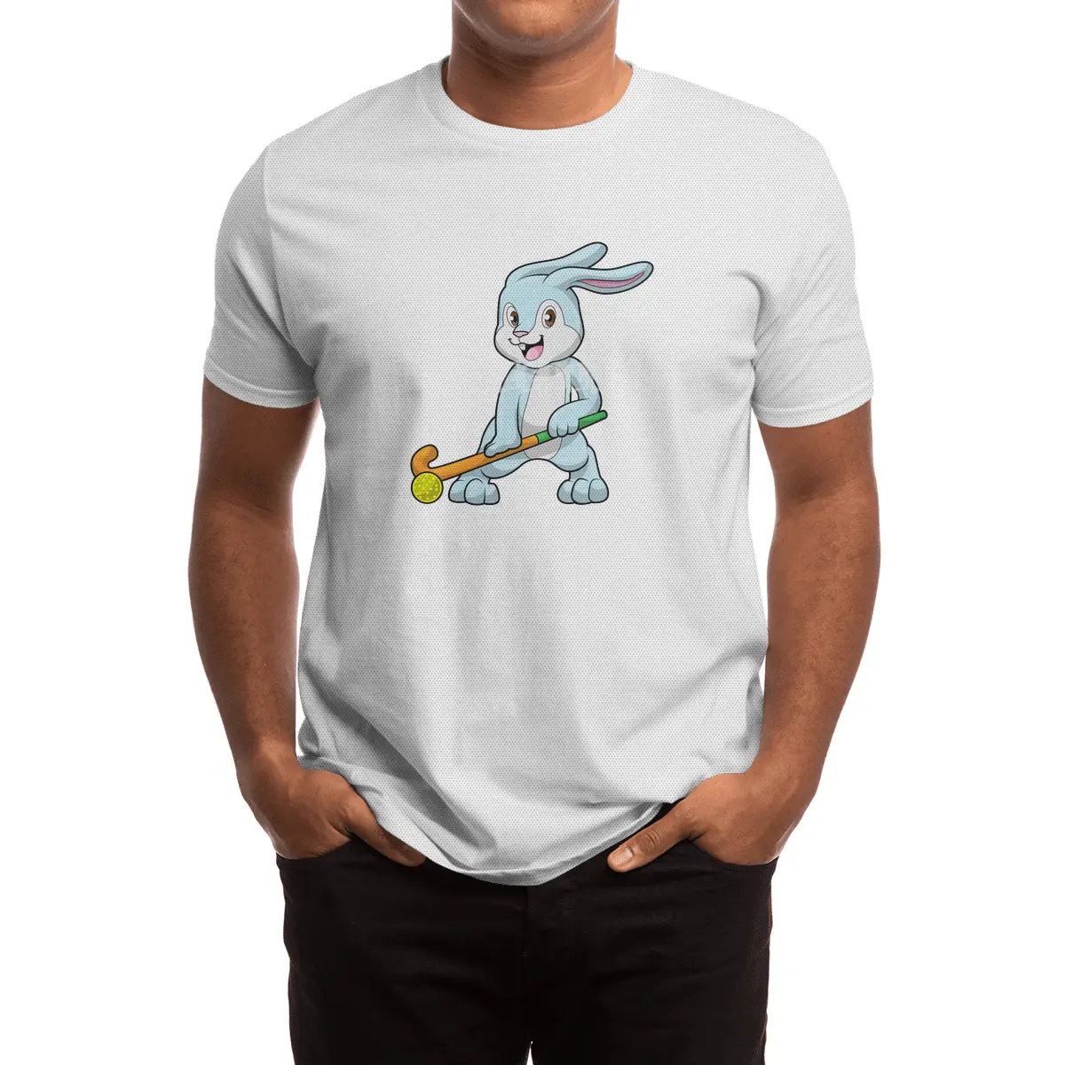 Bunny at Field hockey with Hockey stick Spor T-Shirt