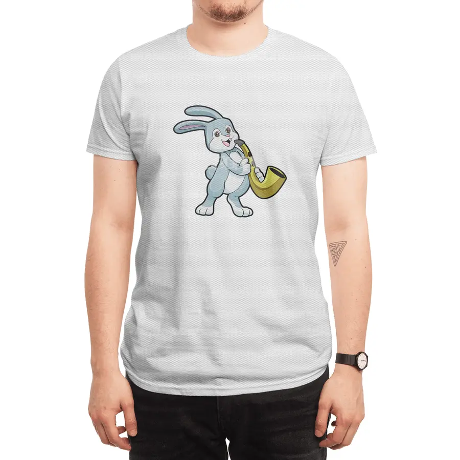Bunny at Music with Saxophone Spor T-Shirt