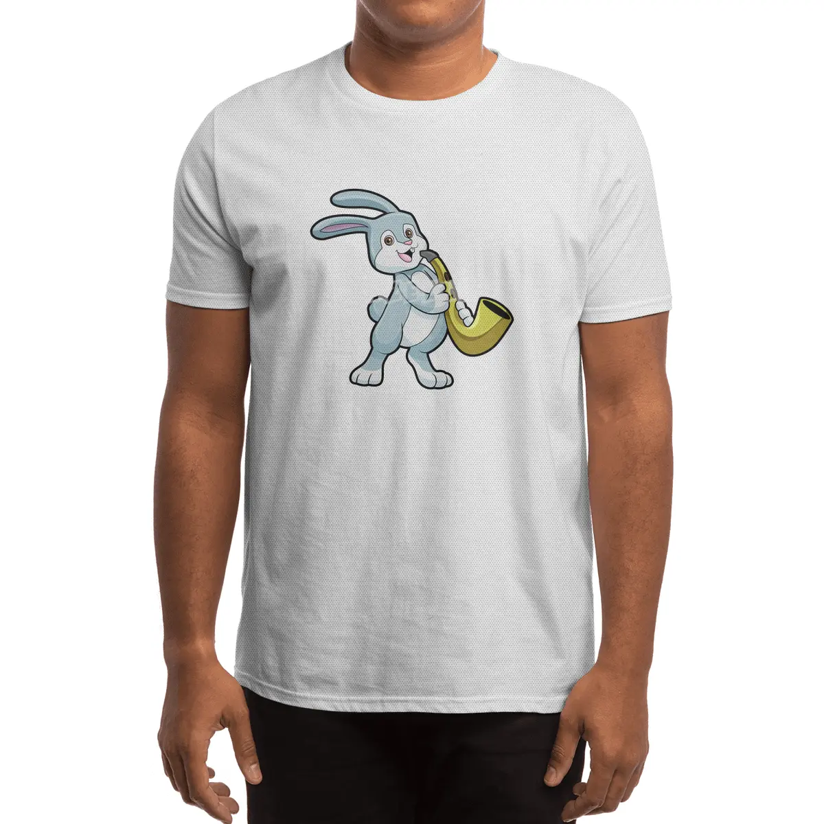 Bunny at Music with Saxophone Spor T-Shirt