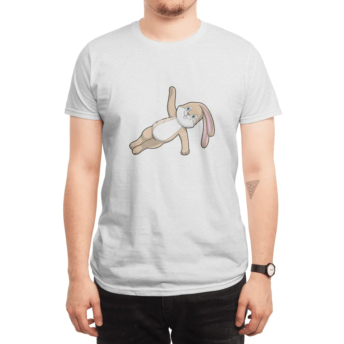 Bunny at Yoga Stretching Spor T-Shirt