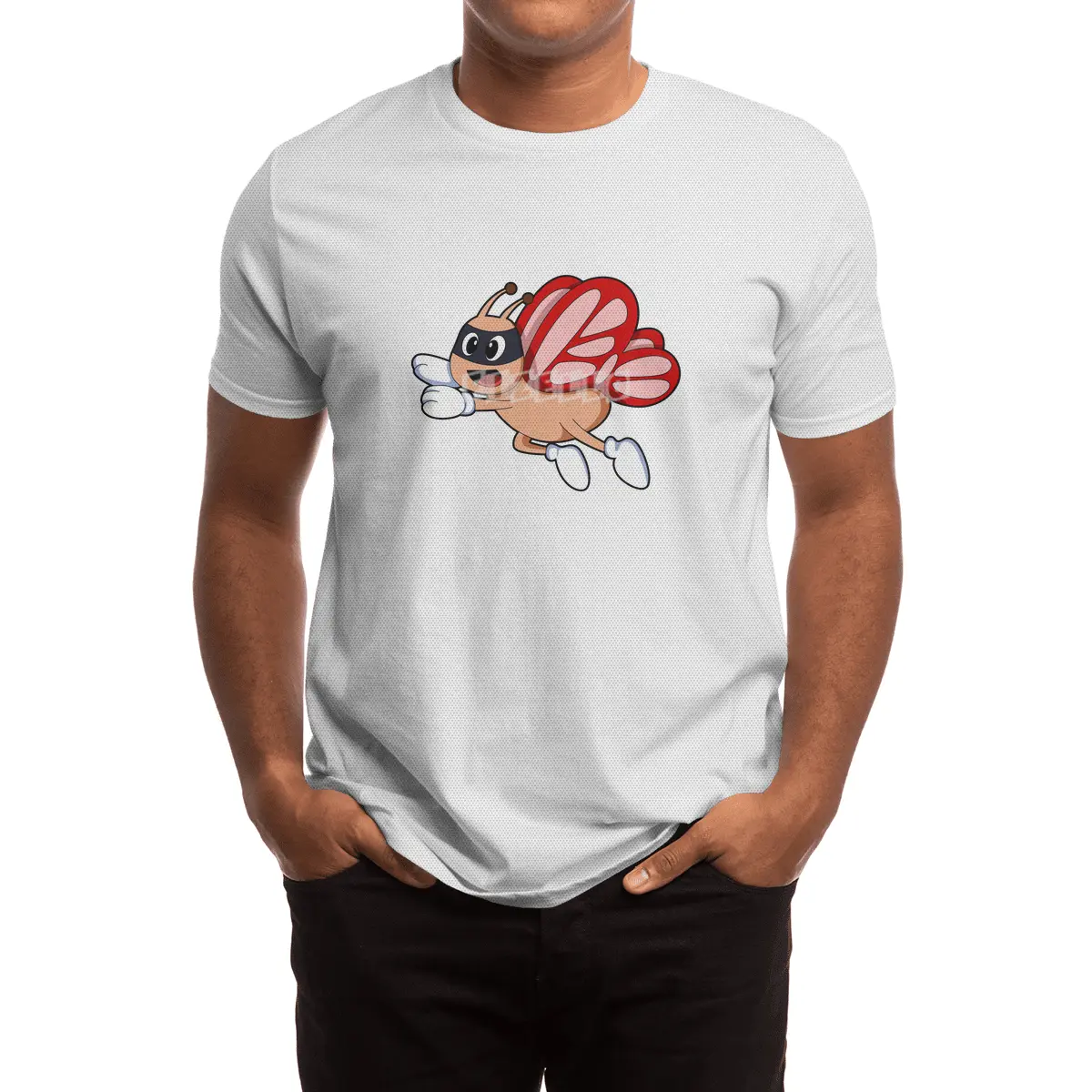 Butterfly as Hero with Mask Spor T-Shirt