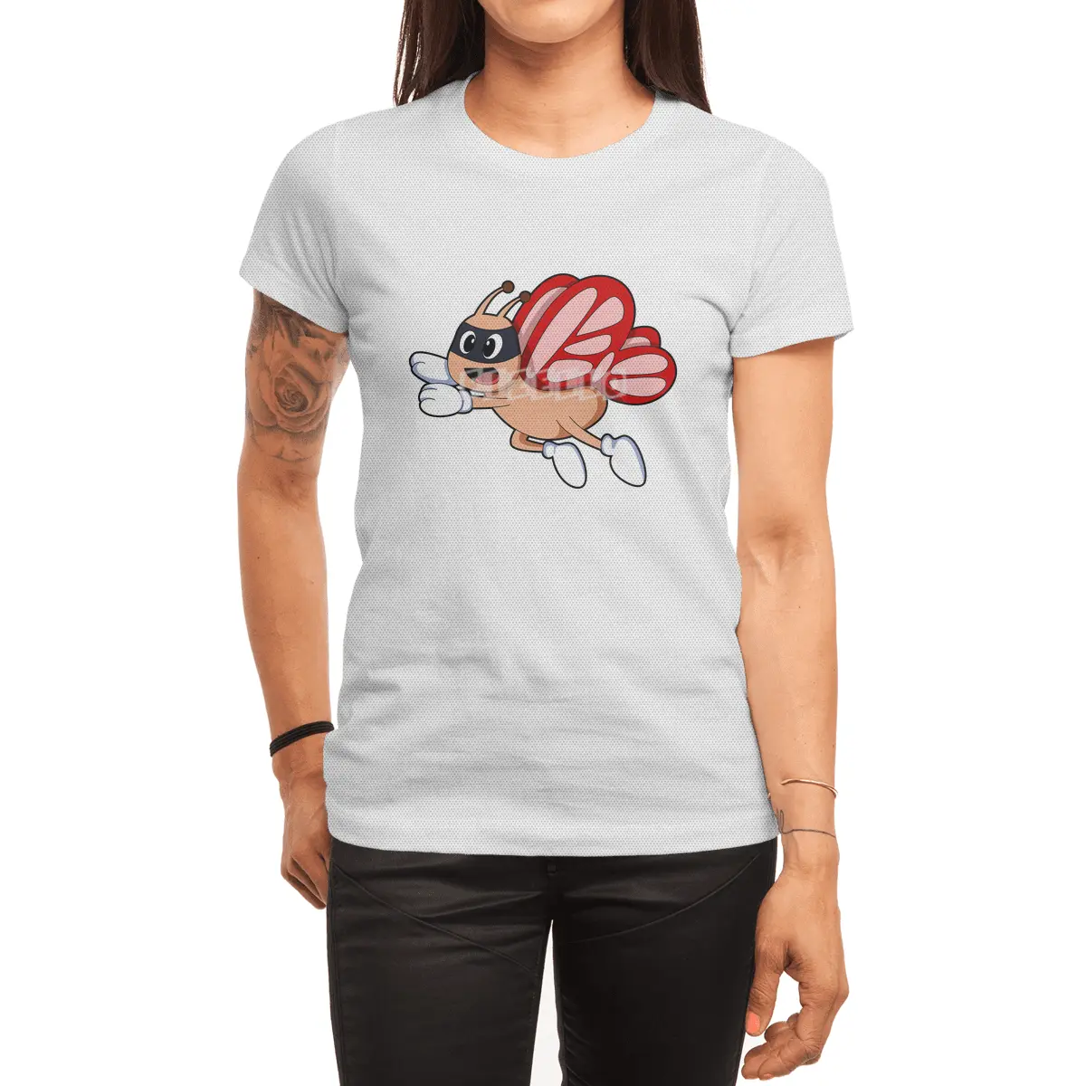Butterfly as Hero with Mask Spor T-Shirt