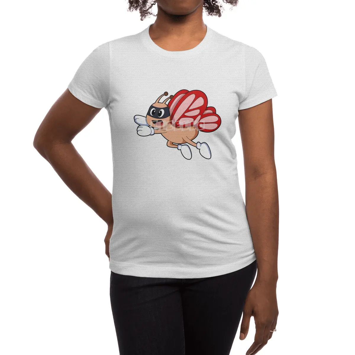 Butterfly as Hero with Mask Spor T-Shirt