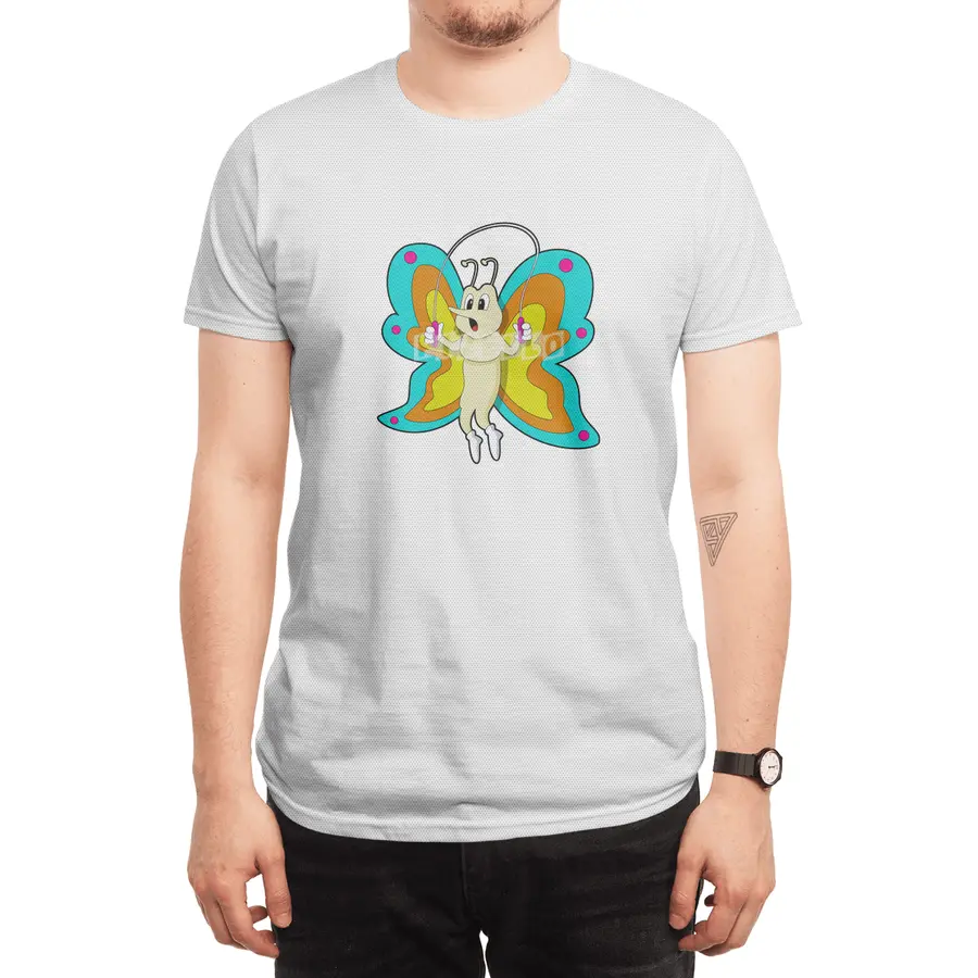 Butterfly at Jumping rope Fitness Spor T-Shirt