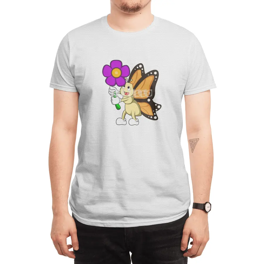Butterfly with Flower Spor T-Shirt