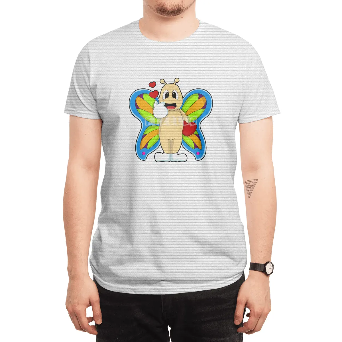 Butterfly with Heart Spor T-Shirt