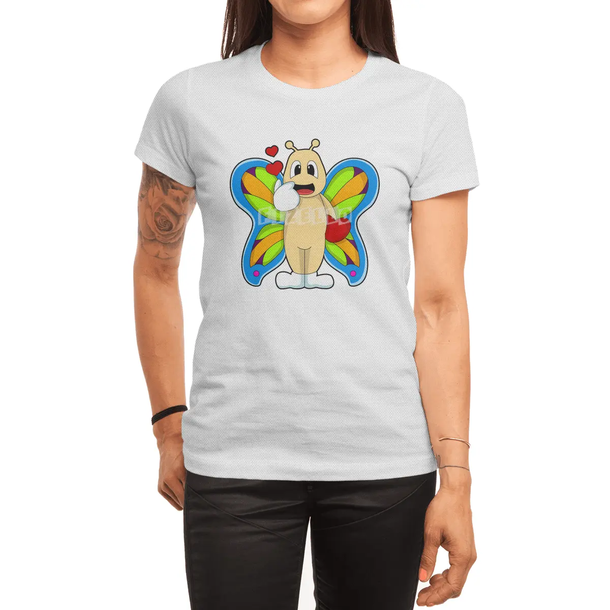Butterfly with Heart Spor T-Shirt
