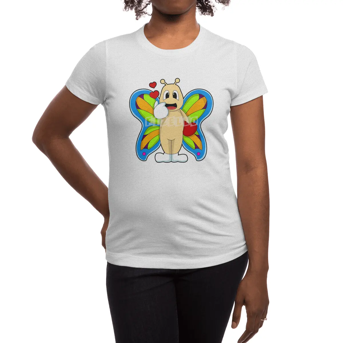 Butterfly with Heart Spor T-Shirt