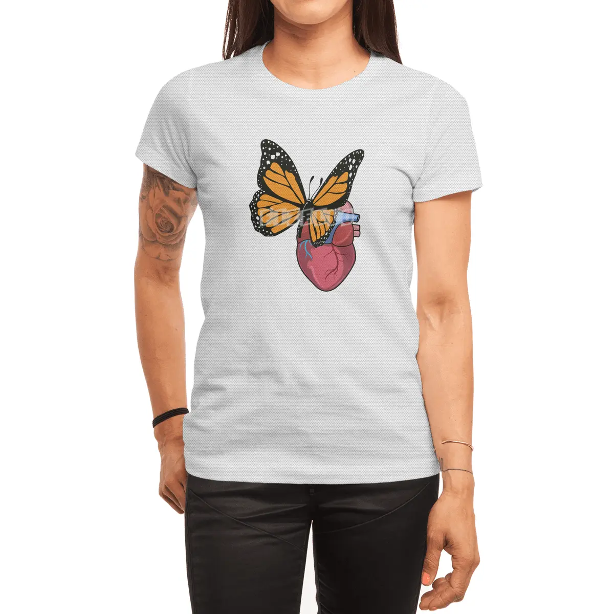Butterfly with Heart Spor T-Shirt