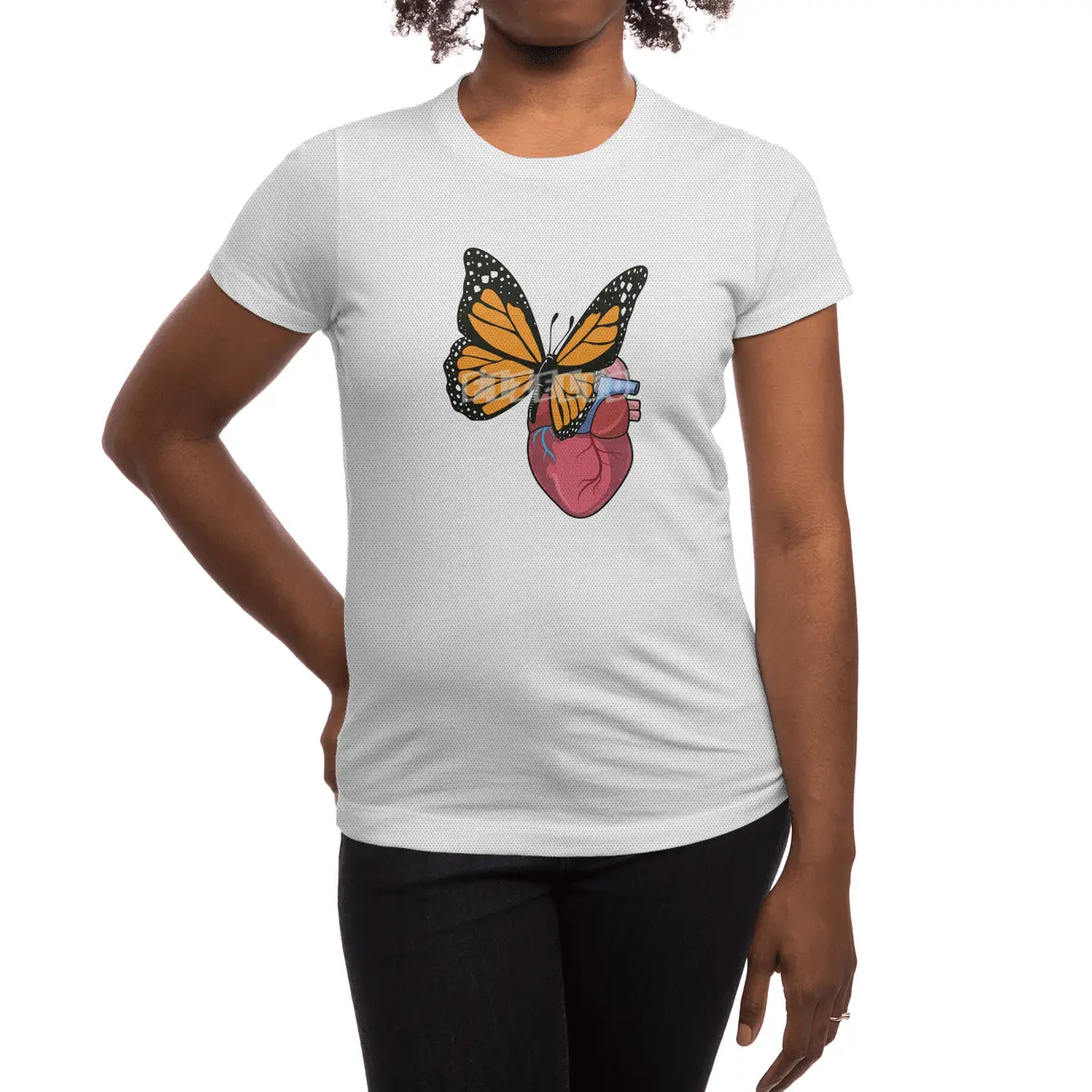 Butterfly with Heart Spor T-Shirt