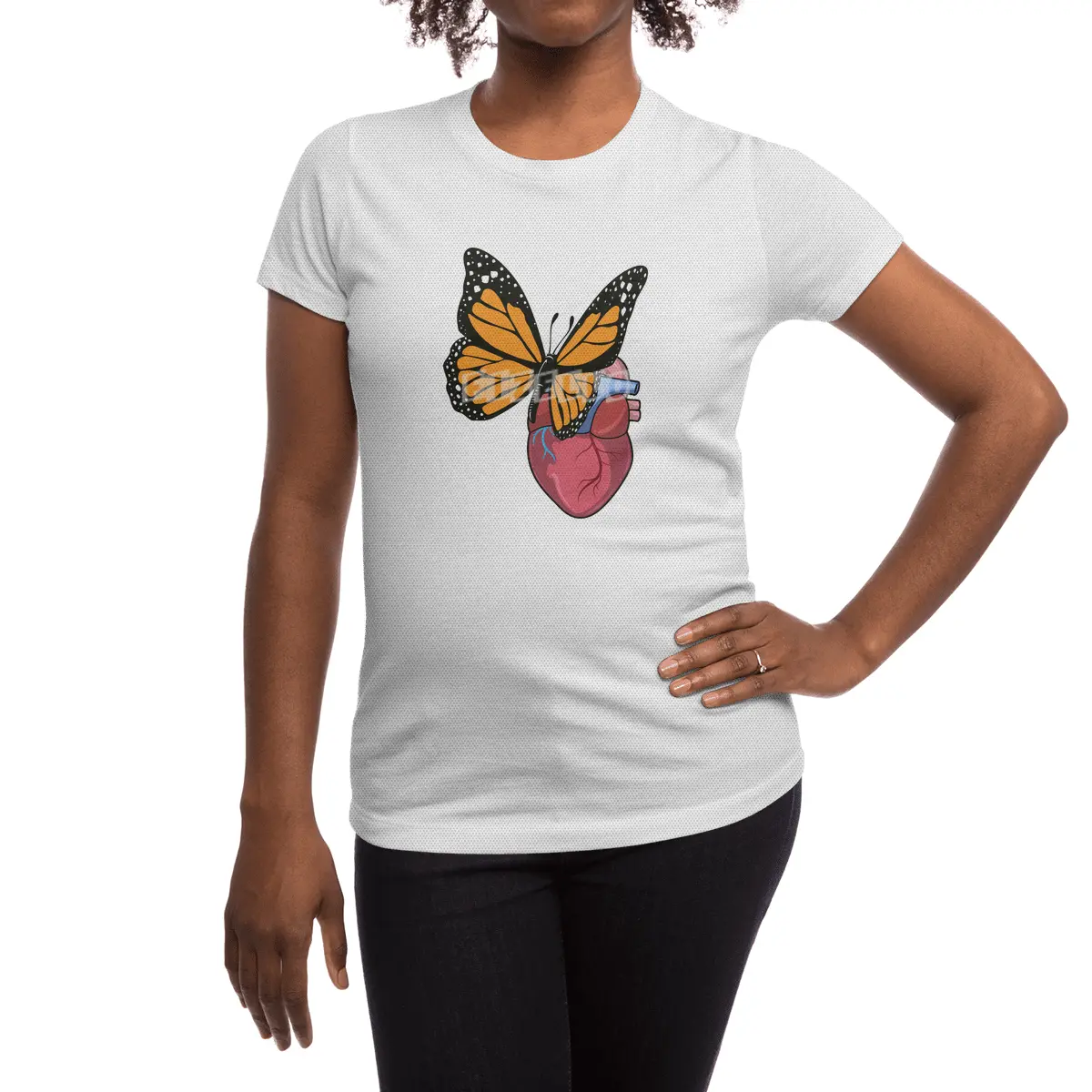 Butterfly with Heart Spor T-Shirt