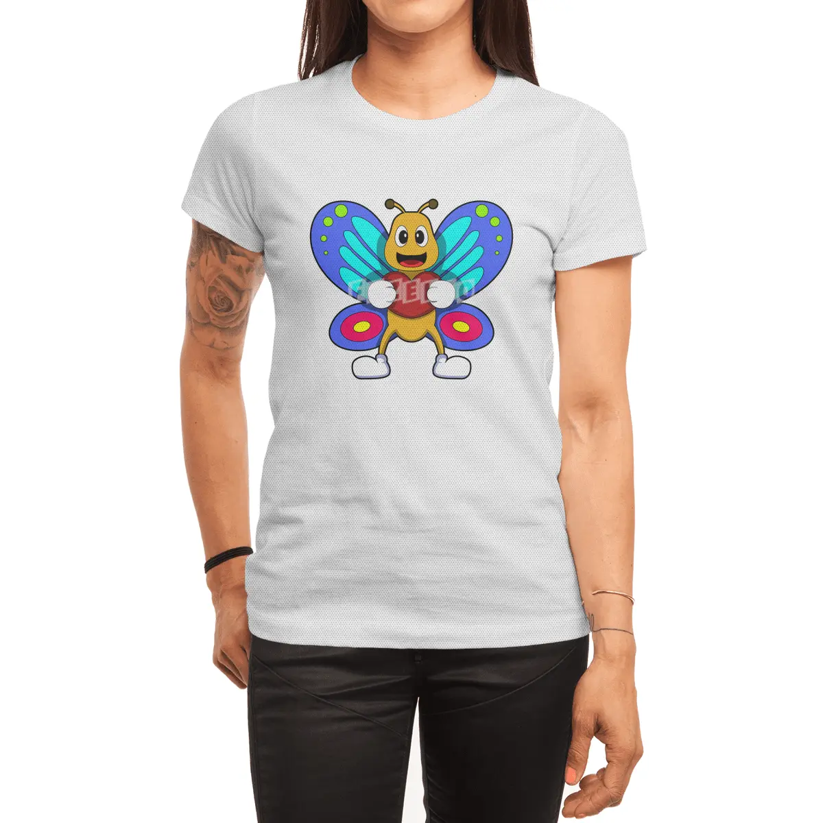 Butterfly with Heart Spor T-Shirt