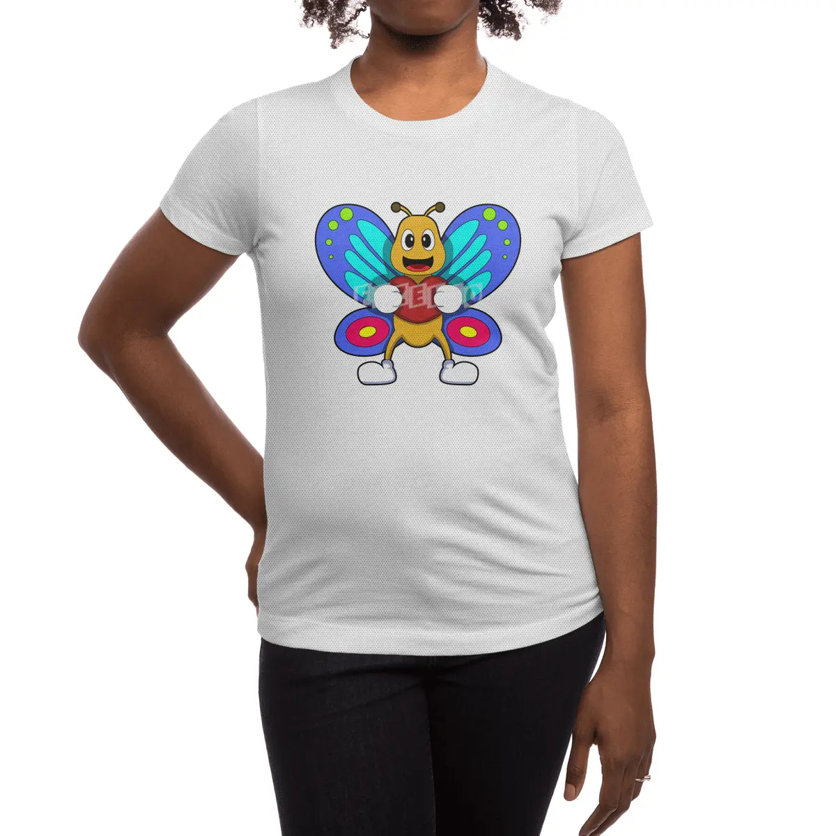 Butterfly with Heart Spor T-Shirt
