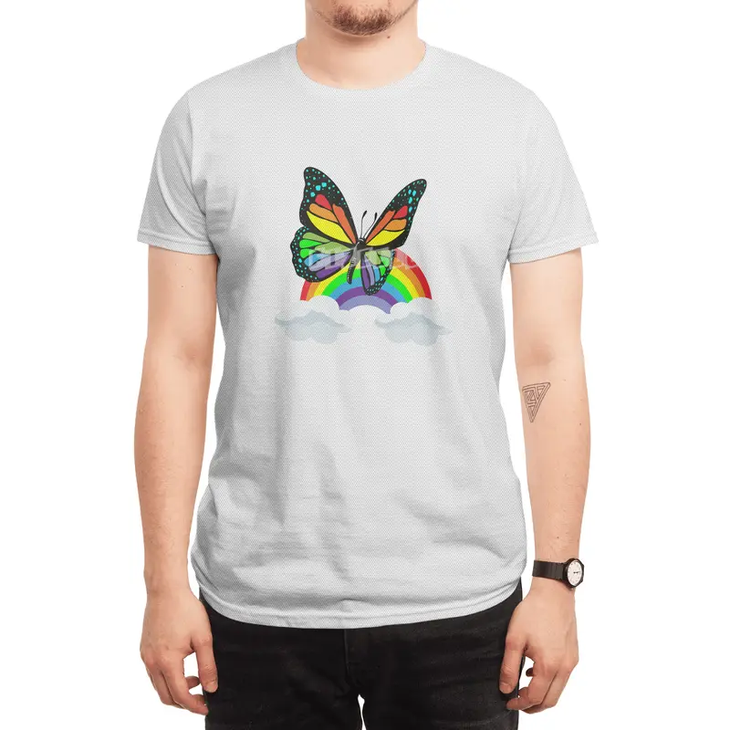 Butterfly with Rainbow Spor T-Shirt
