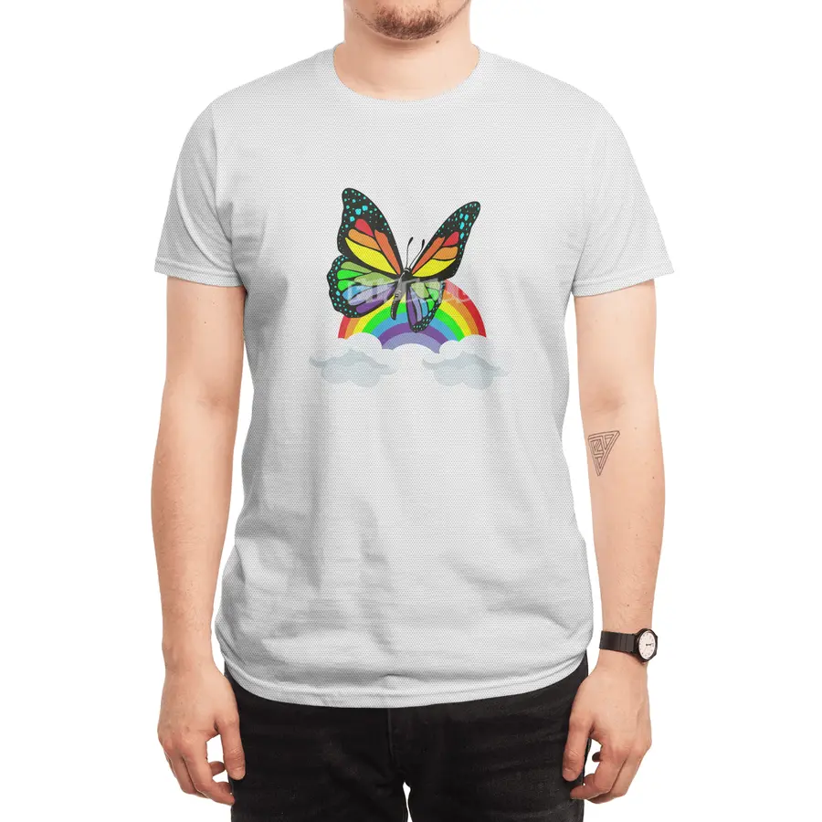 Butterfly with Rainbow Spor T-Shirt