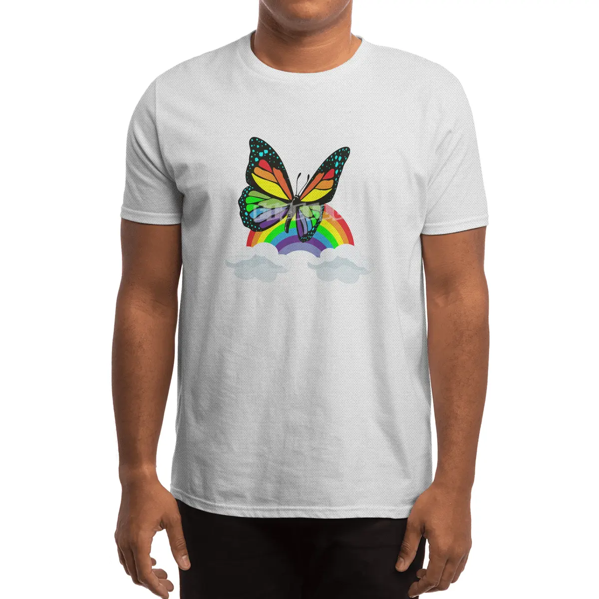 Butterfly with Rainbow Spor T-Shirt