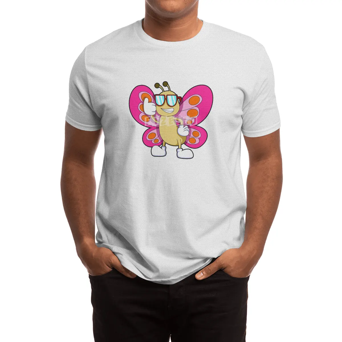Butterfly with Sunglasses Spor T-Shirt