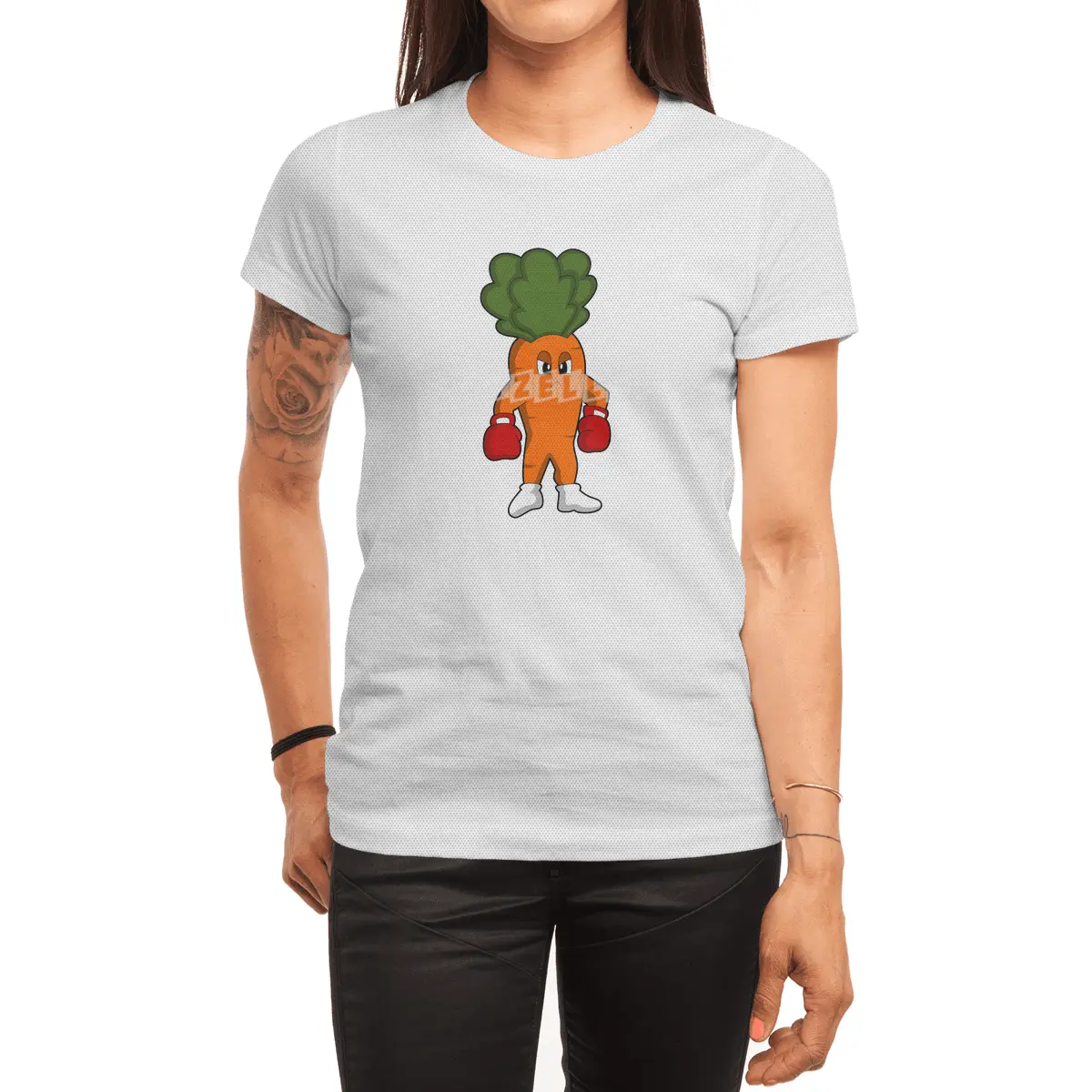 Carrot as Boxer with Boxing gloves Spor T-Shirt