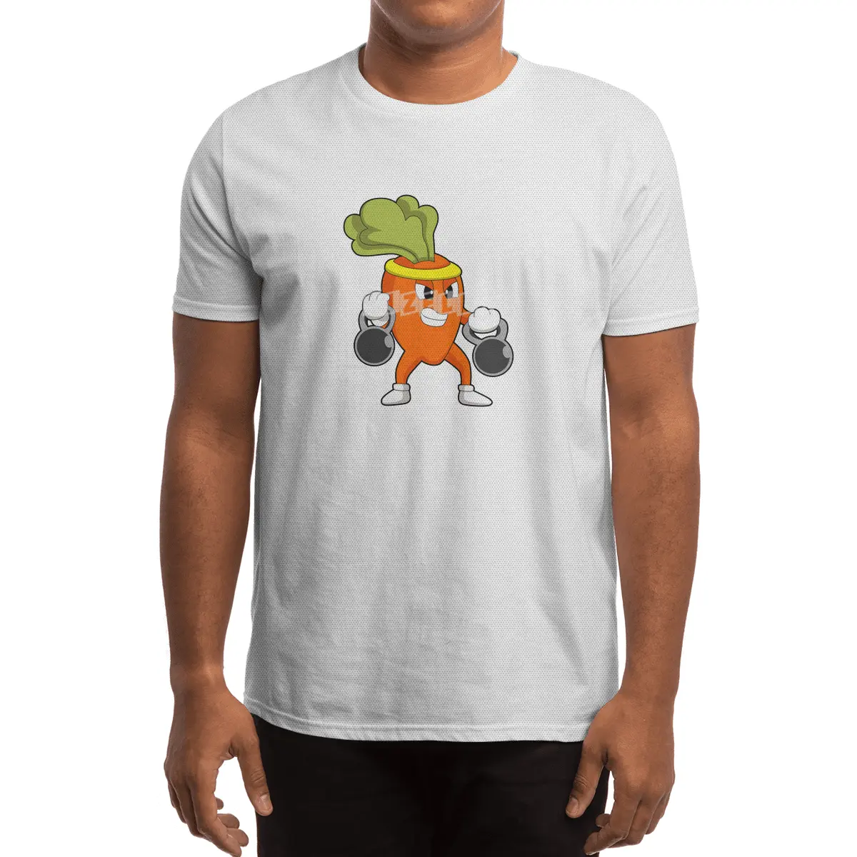 Carrot at Fitness with Dumbbells Spor T-Shirt