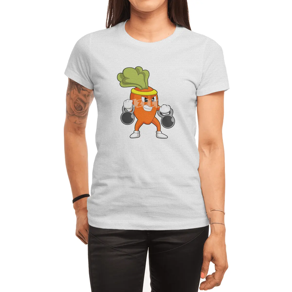 Carrot at Fitness with Dumbbells Spor T-Shirt