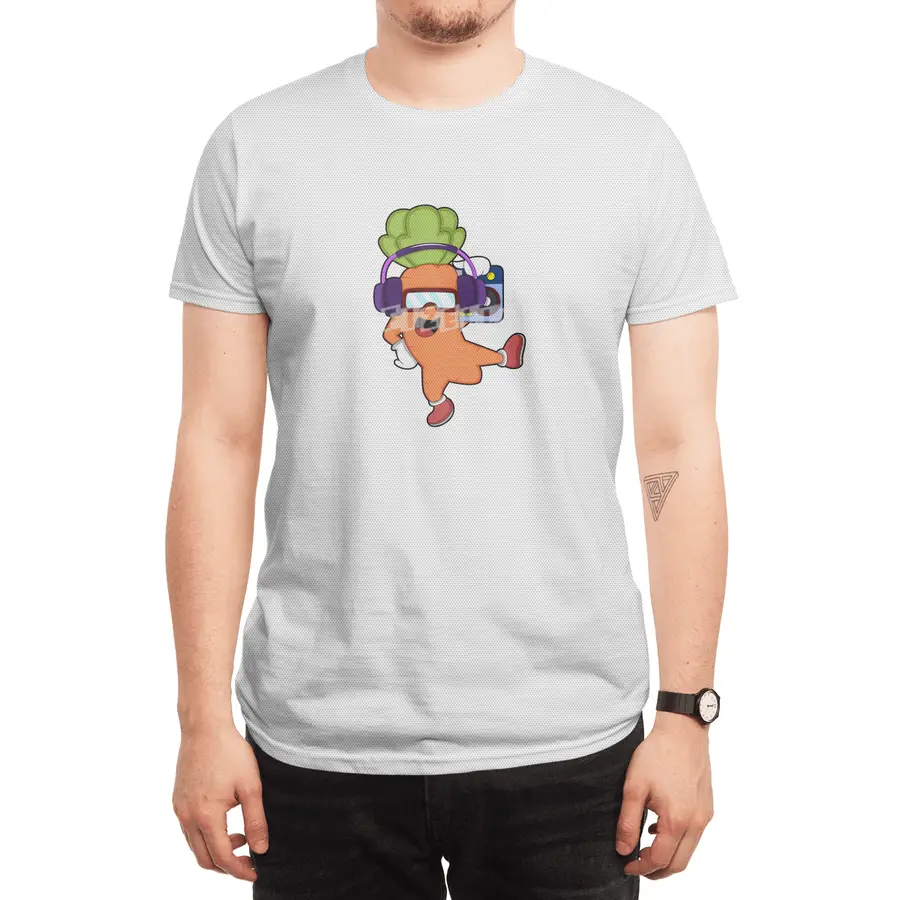 Carrot at Music with Headphone Spor T-Shirt