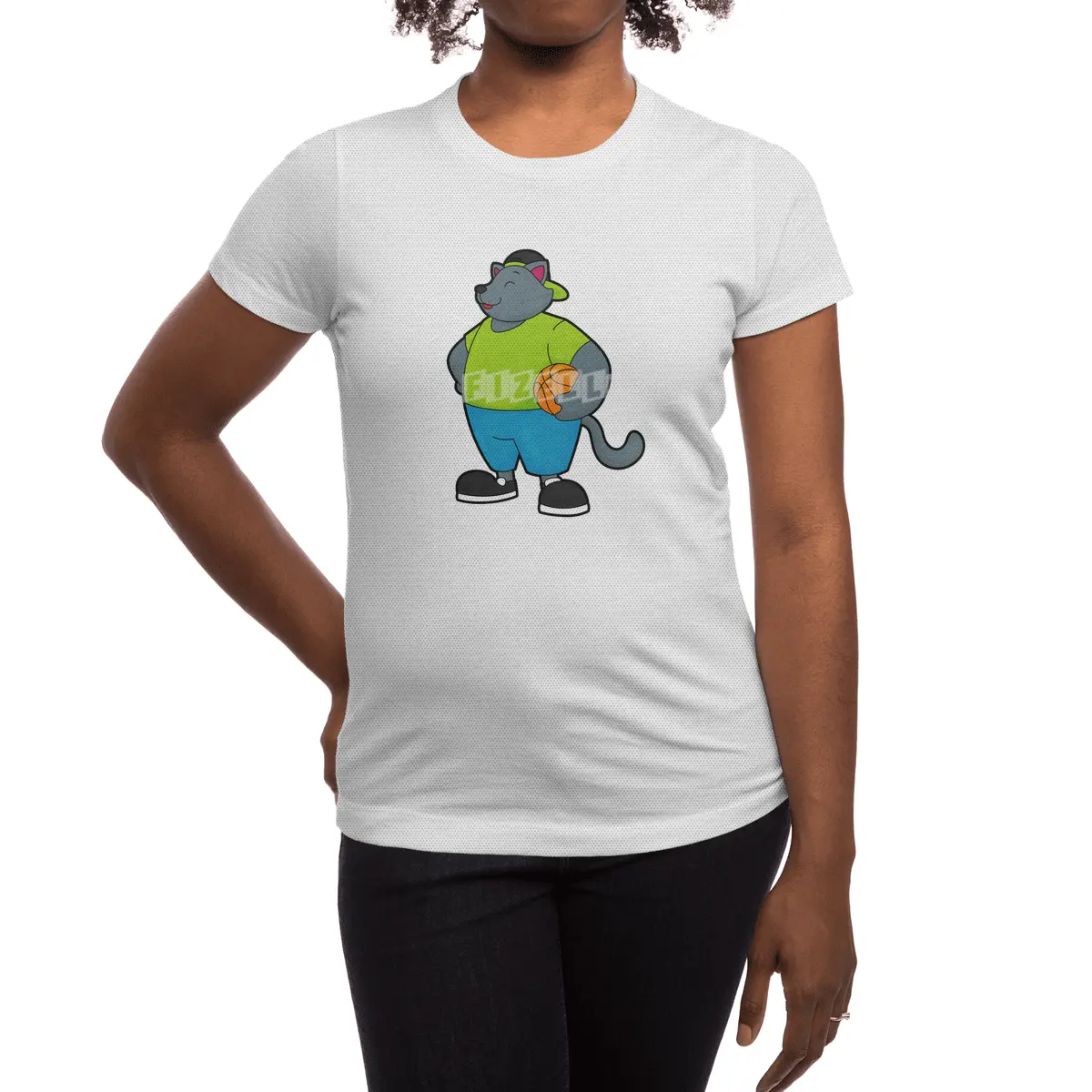 Cat as Basketball player with Basketball Spor T-Shirt