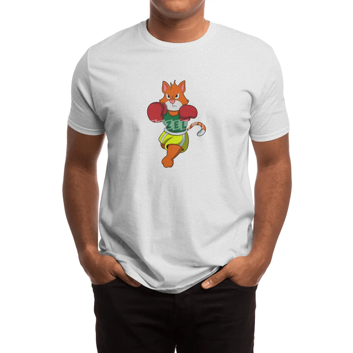 Cat as Boxer with Boxing gloves Spor T-Shirt