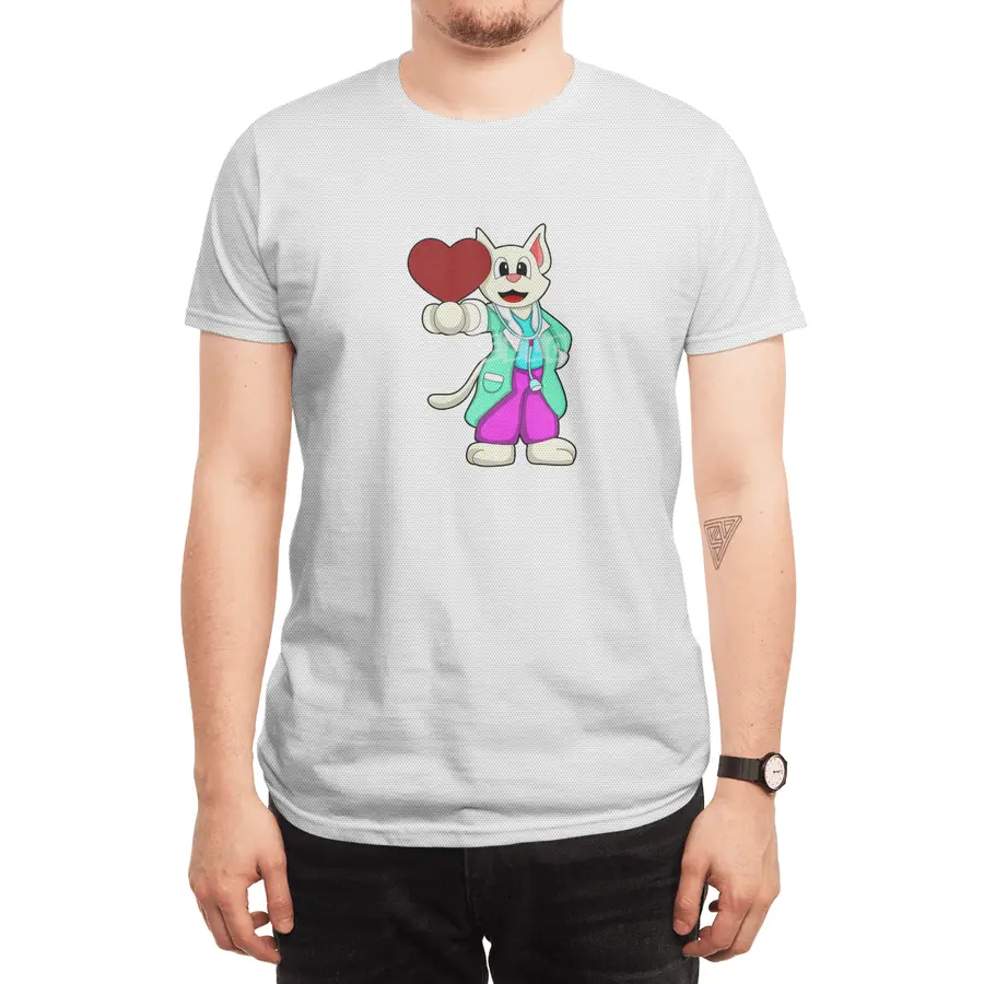 Cat as Doctor with Heart Spor T-Shirt
