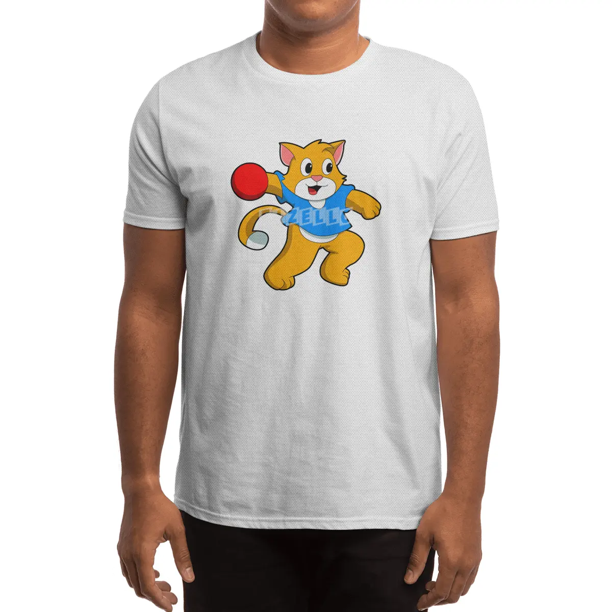 Cat as Handball player with handball Spor T-Shirt