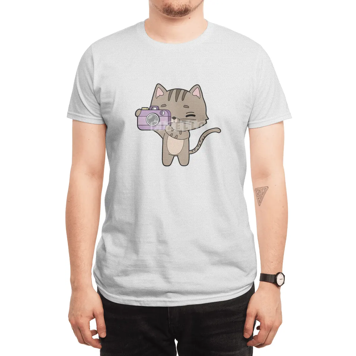 Cat as Photographer with Camera Spor T-Shirt