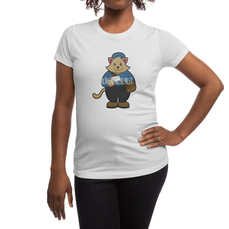Cat as Postman with Envelope & Bag Spor T-Shirt