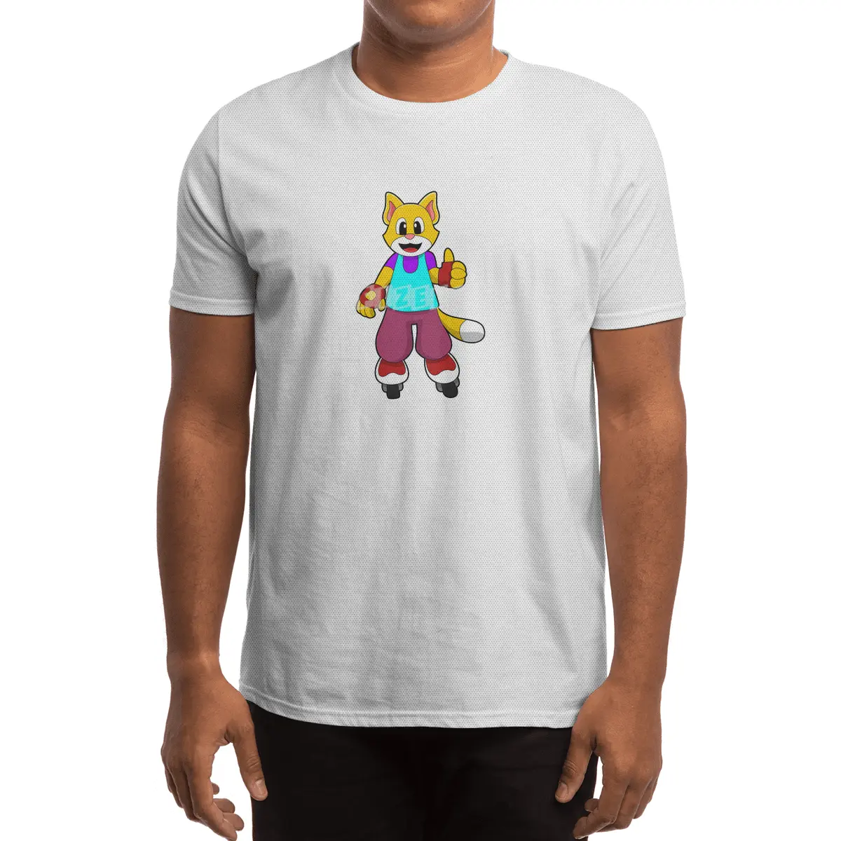 Cat as Skater with Inline skates Spor T-Shirt