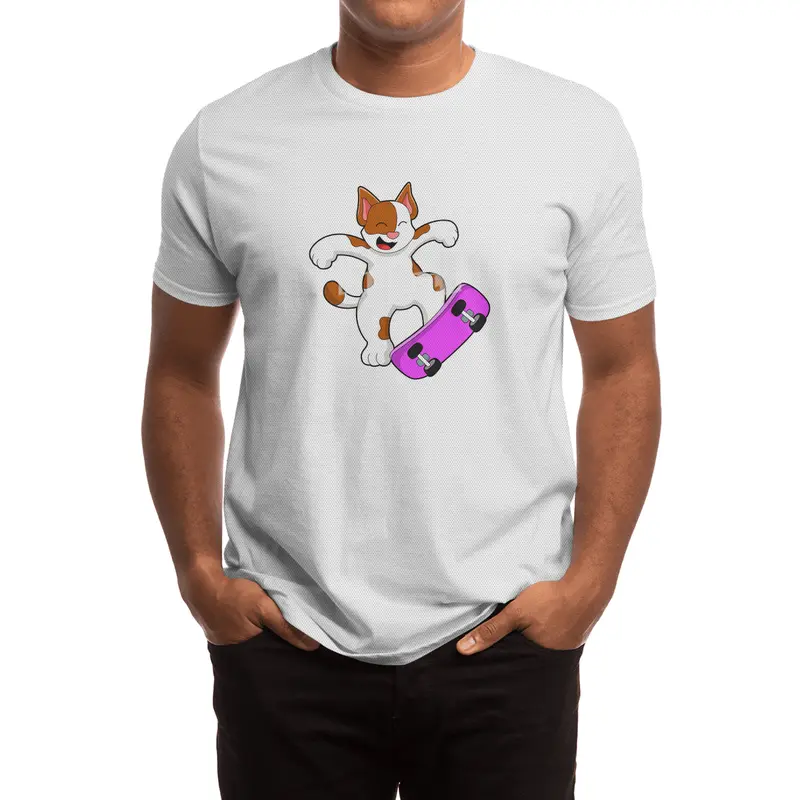 Cat as Skater with Skateboard Spor T-Shirt
