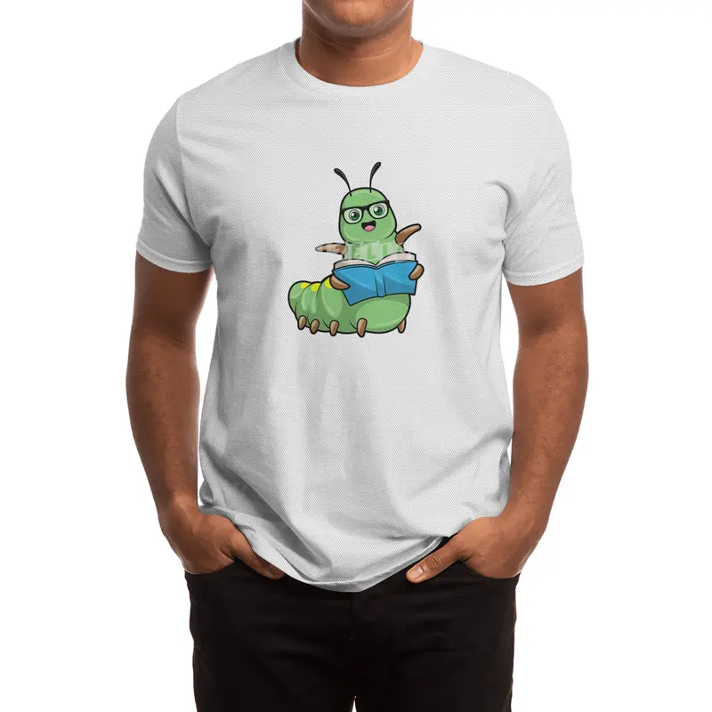 Caterpillar as Nerd with Book & Glasses Spor T-Shirt
