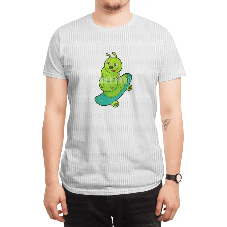 Caterpillar as Skater with Skateboard Spor T-Shirt