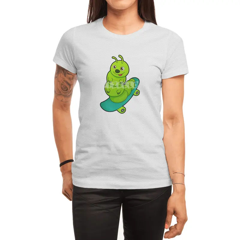 Caterpillar as Skater with Skateboard Spor T-Shirt