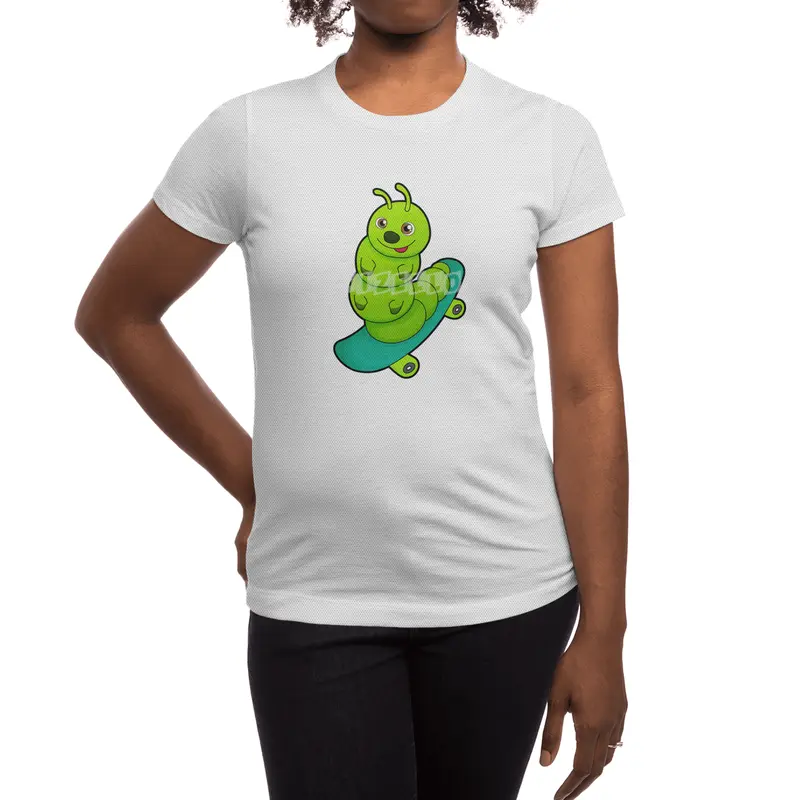 Caterpillar as Skater with Skateboard Spor T-Shirt