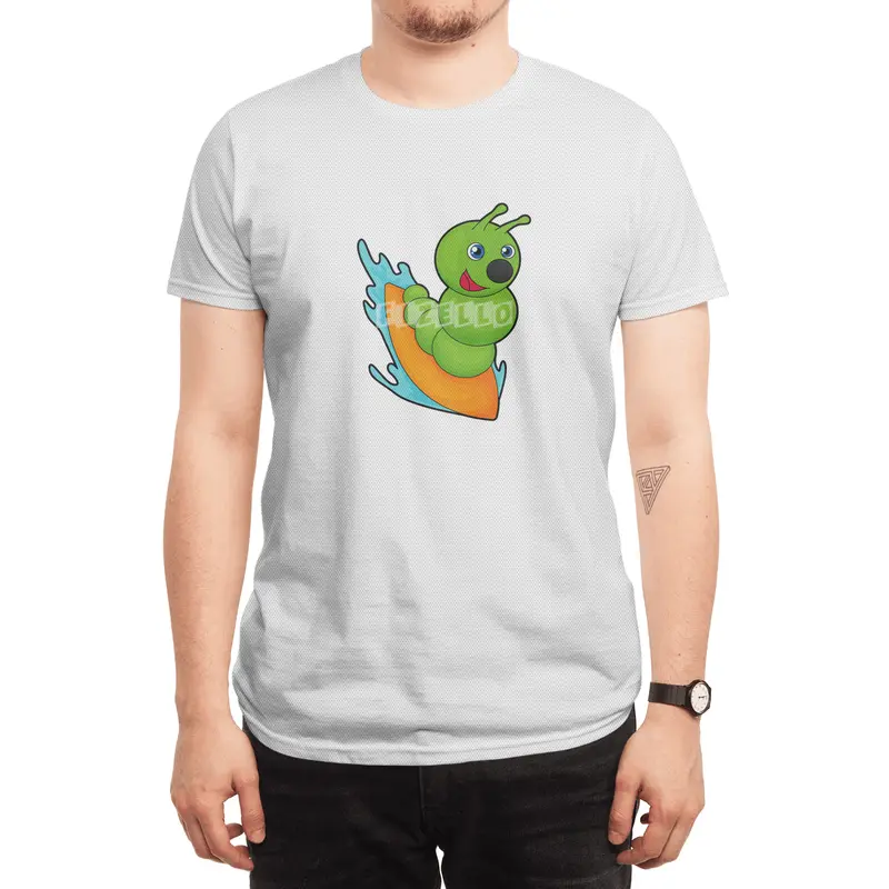 Caterpillar as Surfer with Surfboard Spor T-Shirt