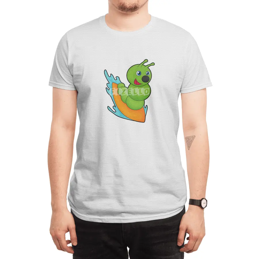 Caterpillar as Surfer with Surfboard Spor T-Shirt