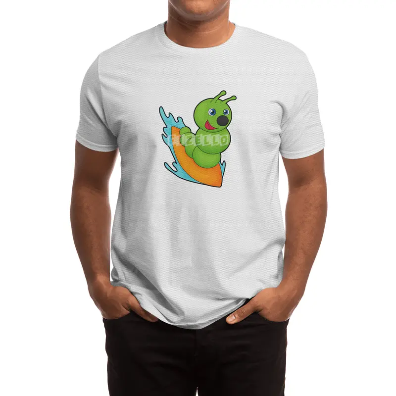 Caterpillar as Surfer with Surfboard Spor T-Shirt
