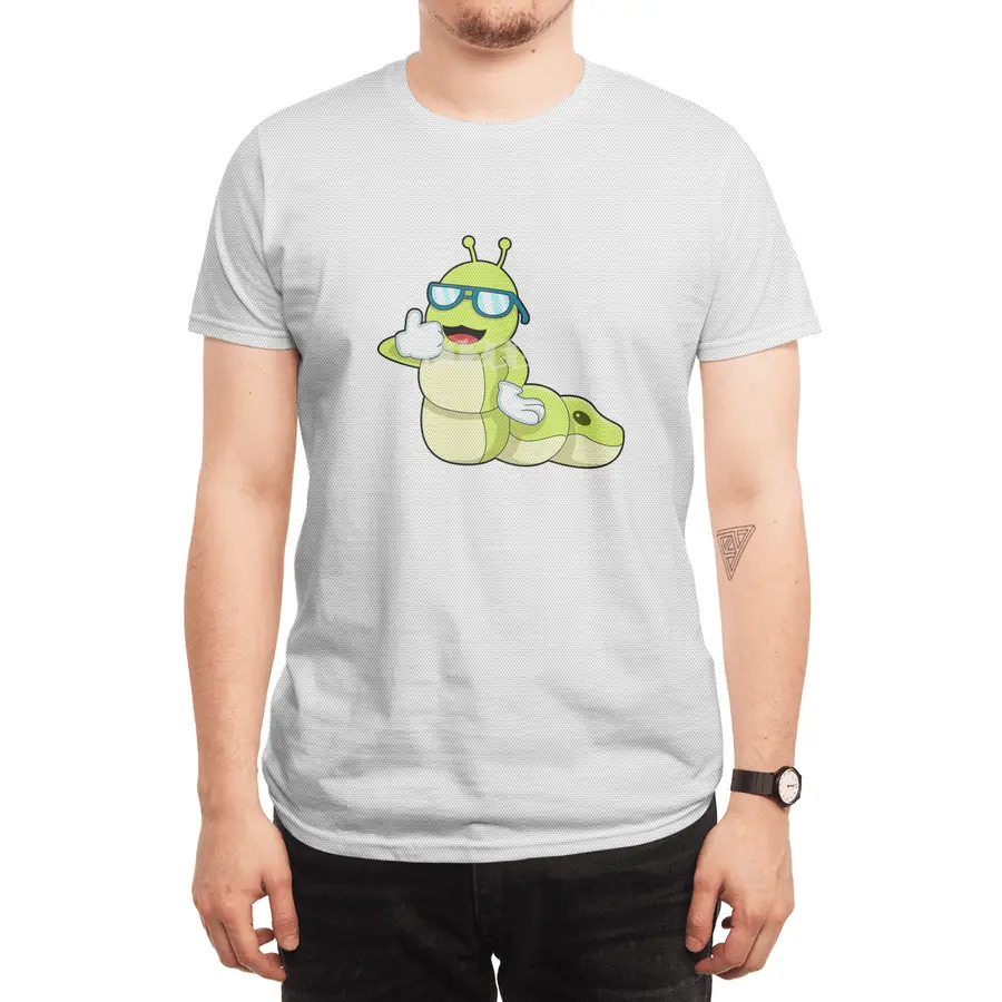 Caterpillar with Glasses Spor T-Shirt